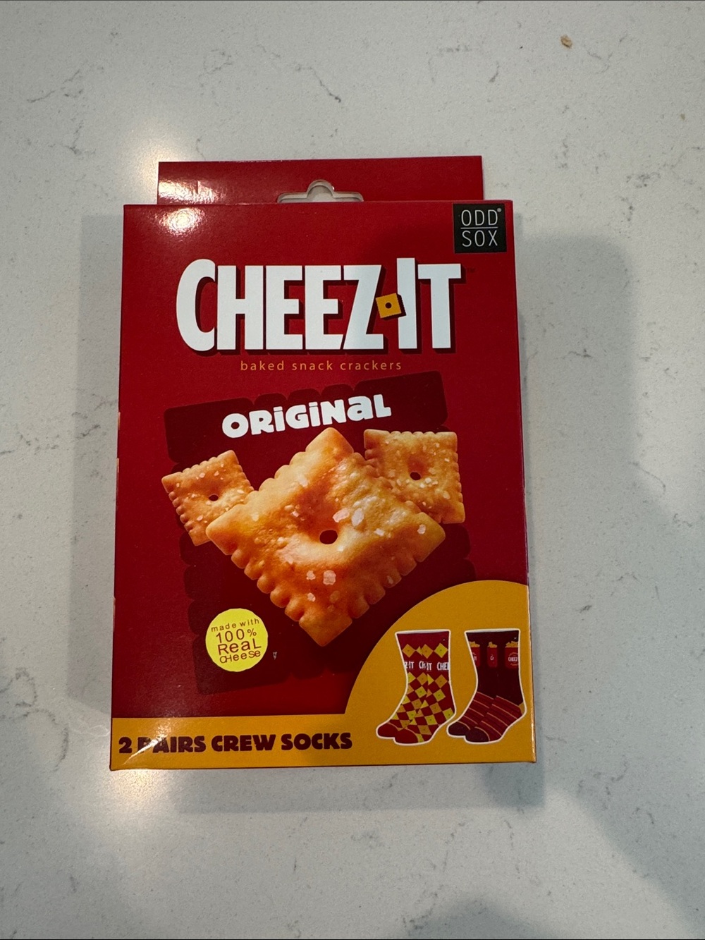 Odd Sox x Cheez-It Original Red Crew Socks - 2 Pairs